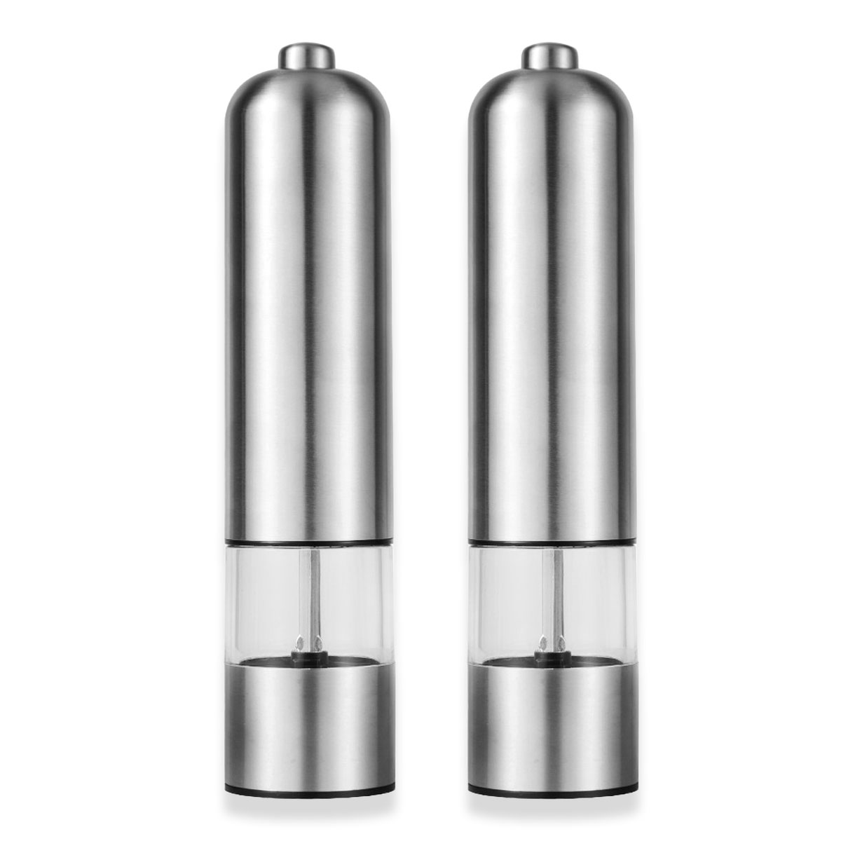 2er Set Edelstahl Pfeffermühle Gewürzmühle Salzmühle Mühle Licht Salz elektrisch