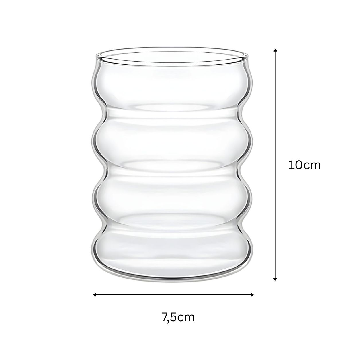 4er Set Trinkgläser 350ml Wellenform