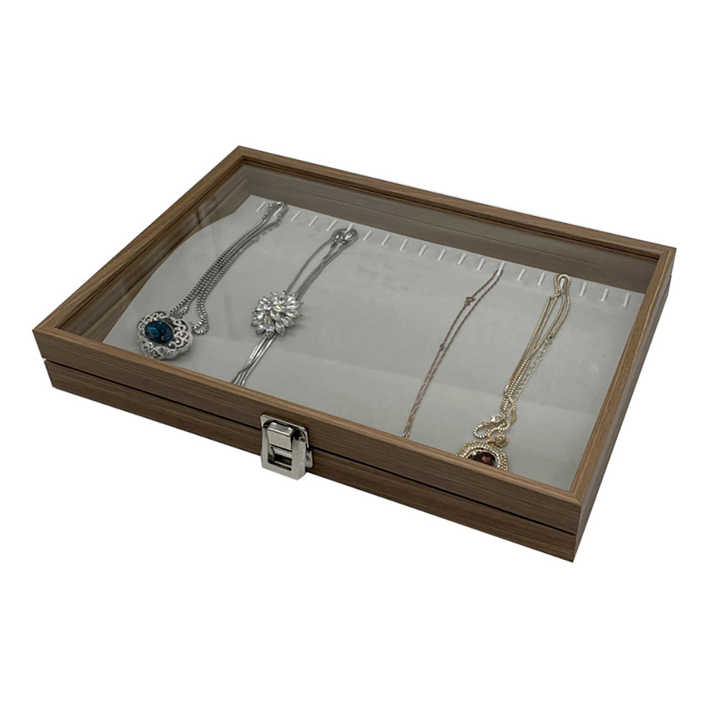 Holz Schmuckkasten für Ketten und Armbänder mit Deckel