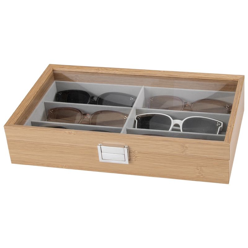 Holz Brillenkoffer 6 Brillen Brillenaufbewahrung Brillenbox Brillenpräsentation