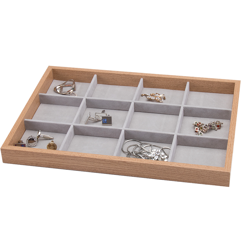 Holz 12 Fächer Vorlagebrett Schmuckablage Schmucktablett Schmuck Tablett Box