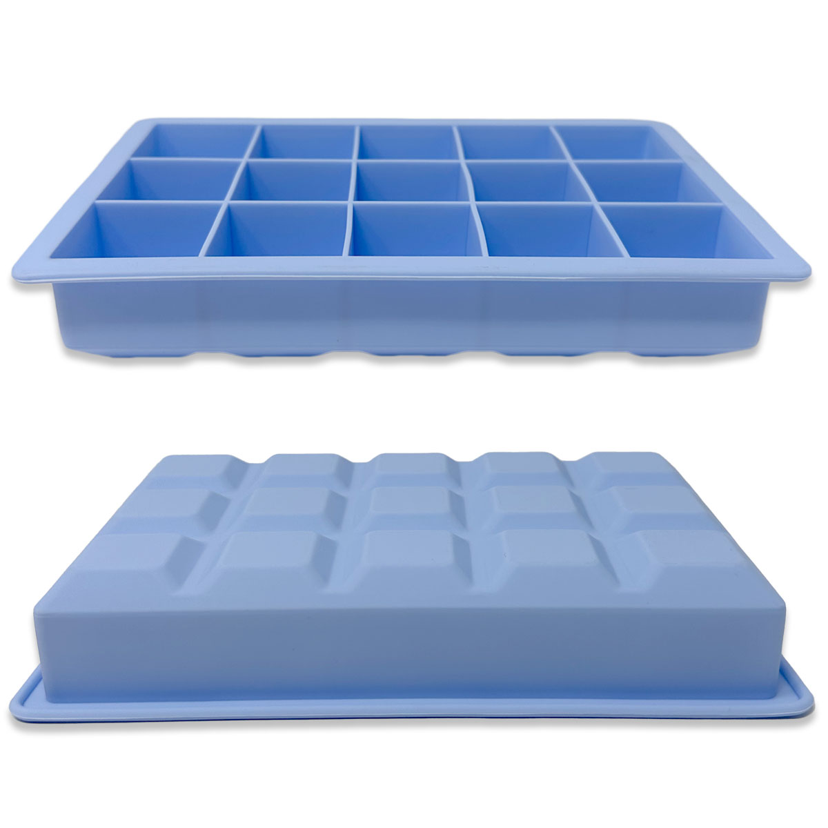 XXL Silikon Eiswürfelform für große Eiswürfel Jumbowürfel Riesenwürfel Eiswürfelbehälter Blau