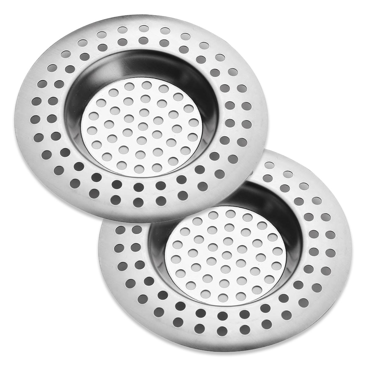 2er Set Abflusssieb 7,7cm Edelstahl für Küche Badezimmer Spülbecken Waschbecken Haarsieb