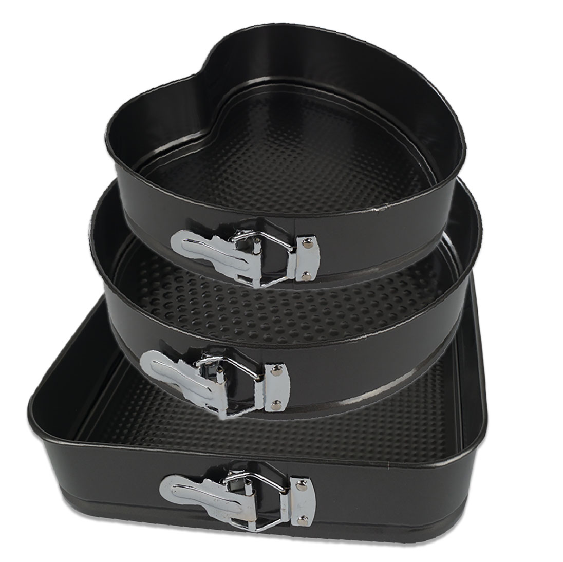 3er Set Backform Springformen Herzform Kuchenform Rundform Backofen Kuchen Torte