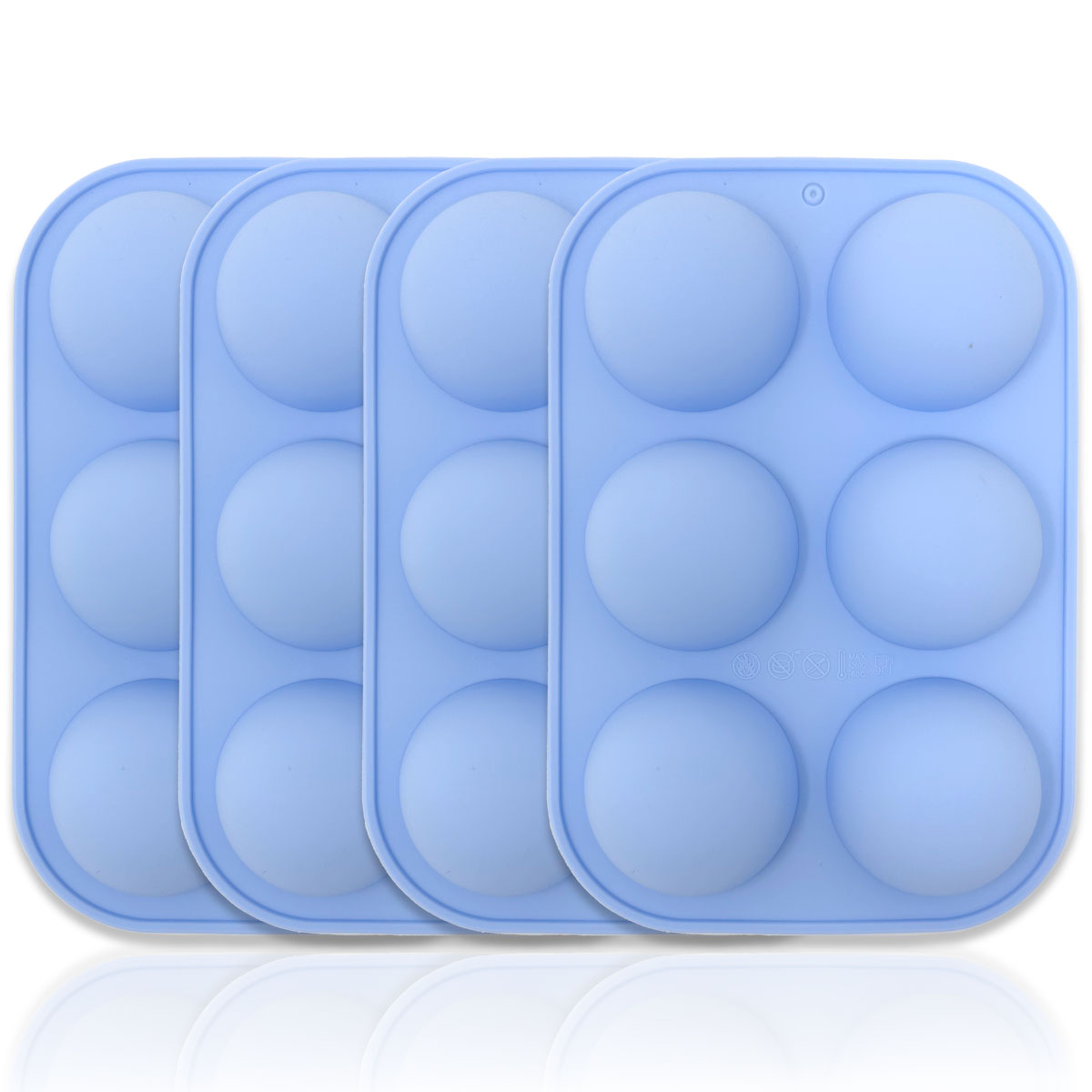 4x Silikon Halbkugel Backform Törtchen Kuchen Mulden Törtchenform Kuchenform
