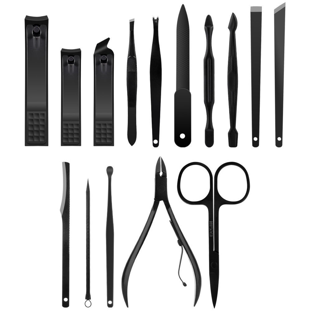 15tlg Maniküre Pediküre Set 3 in 1 Nagelknipser Nagelpflege Edelstahl Nageletui