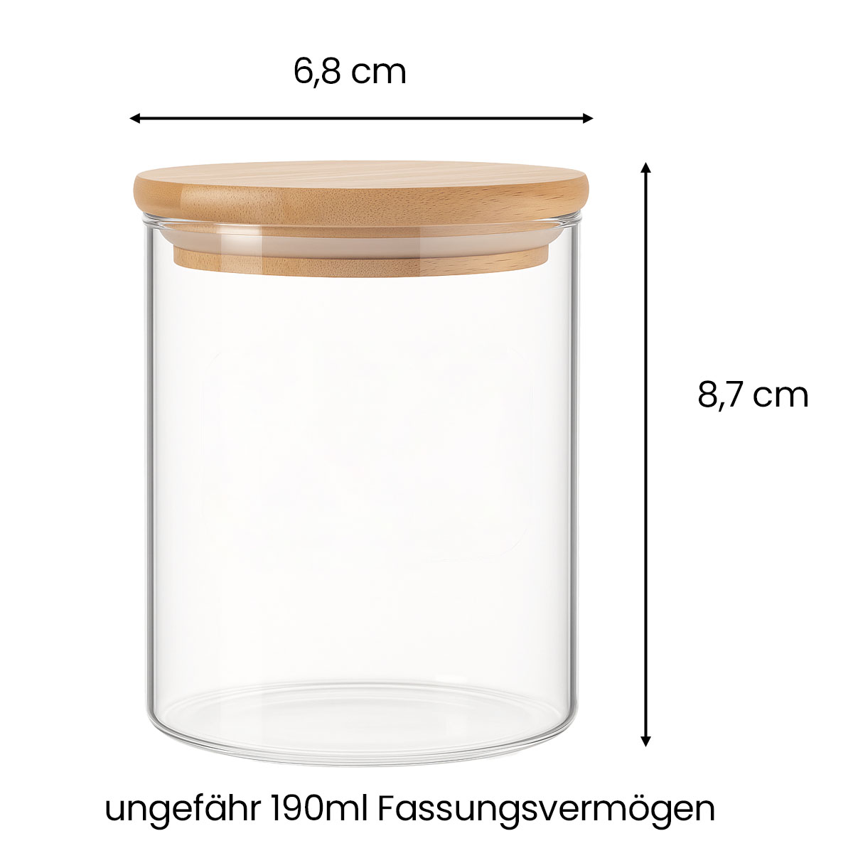 12x 190ml Vorratsgläser mit Bambusdeckel Gewürzgläser inkl. 18x Etiketten & Stift