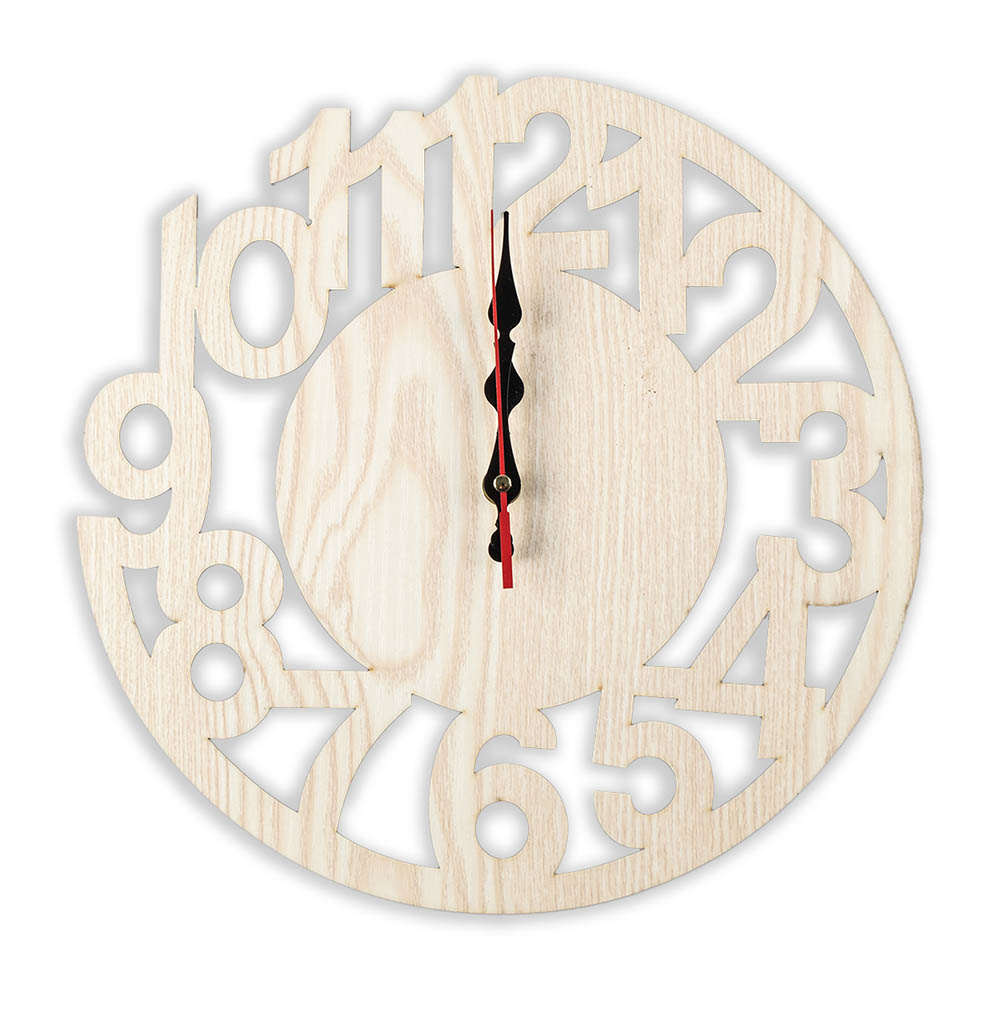 30cm Holz #1 Wanduhr Analog Küchenuhr Natur Uhr Wohnzimmeruhr Birkenholz