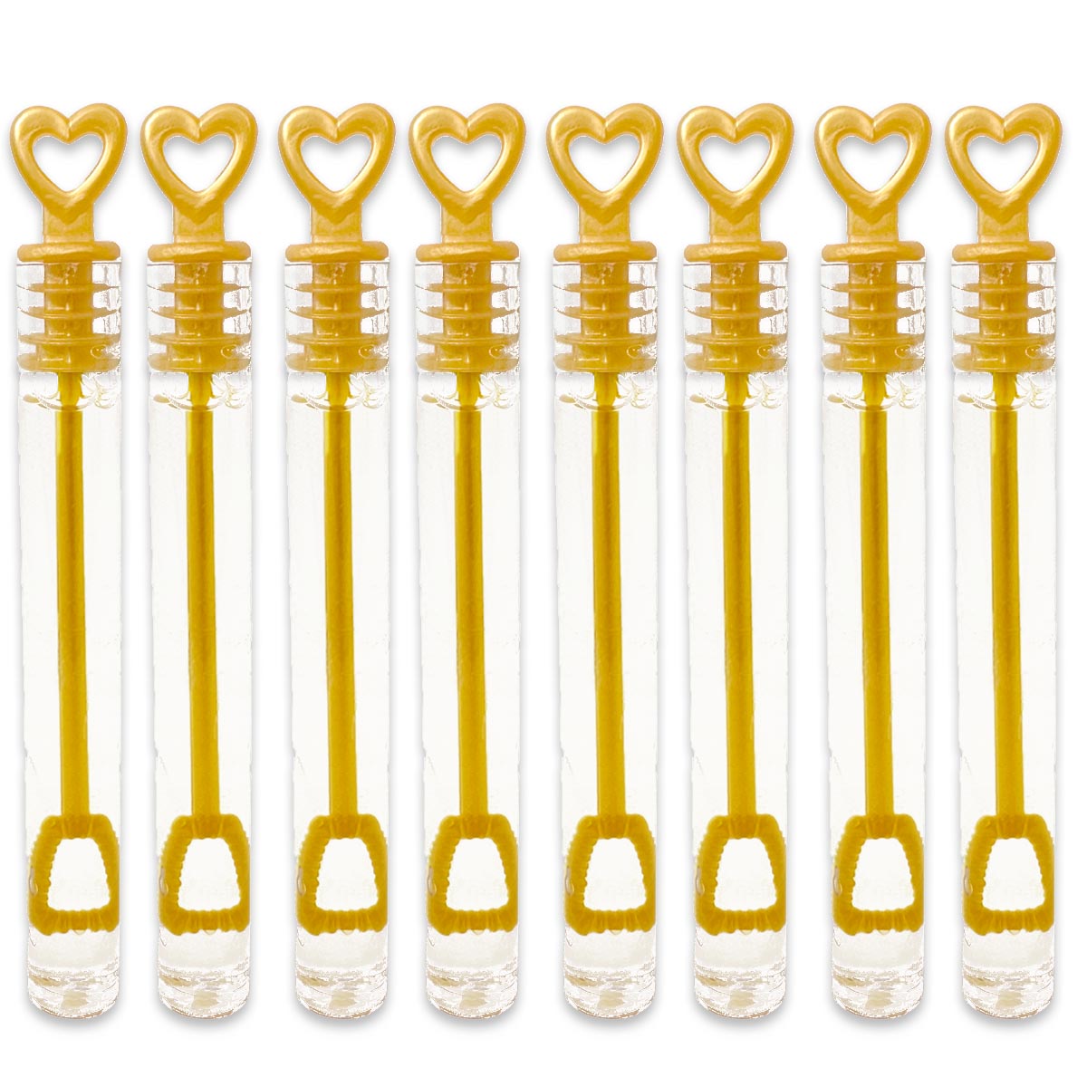 24x Seifenblasen Röhrchen für die Hochzeit Gold Herz Wedding Bubbles