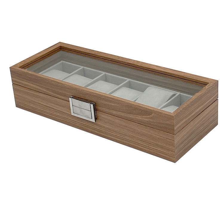 Personalisierter Holz Uhrenkoffer 6 Uhren Uhrenbox Uhrenpräsentation Schmuckkoffer Armbanduhren Dunkelbraun