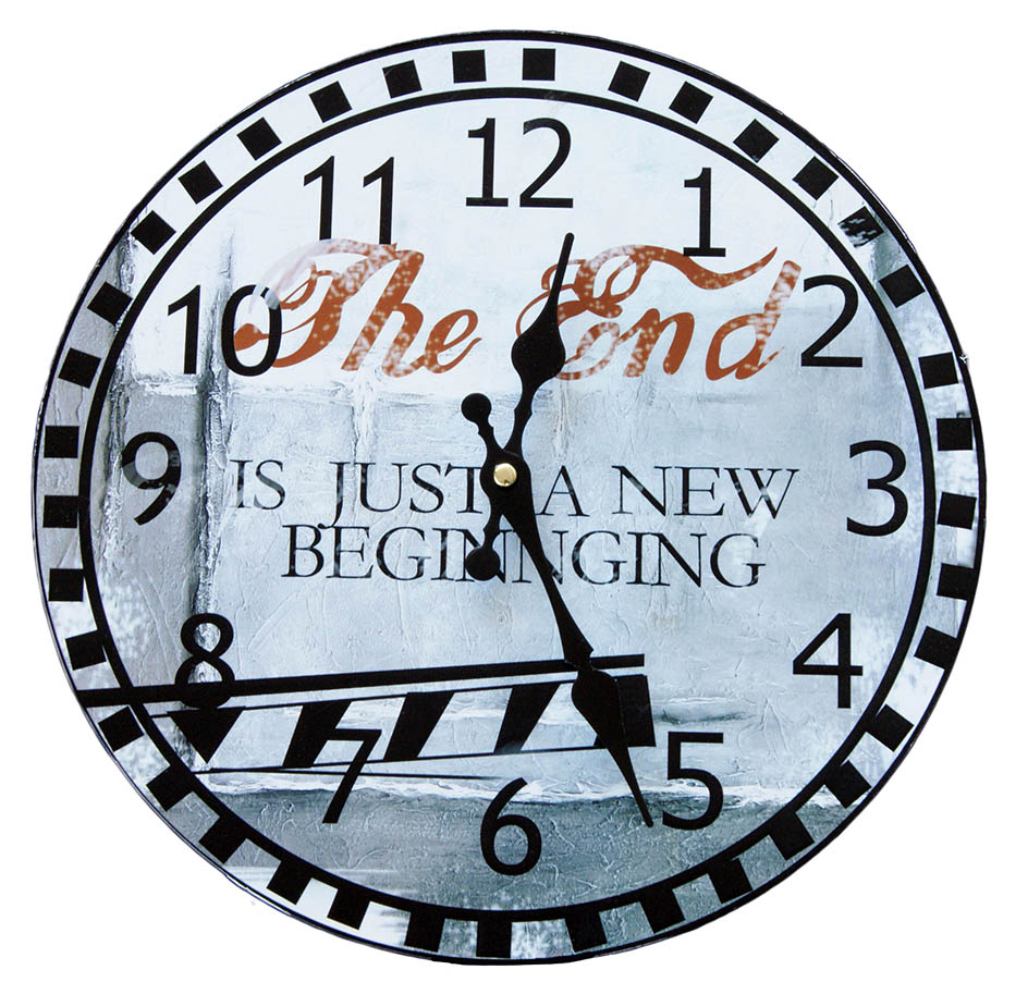 30cm Wanduhr Analog The end is just a new beginning Küchenuhr  Wohnzimmer