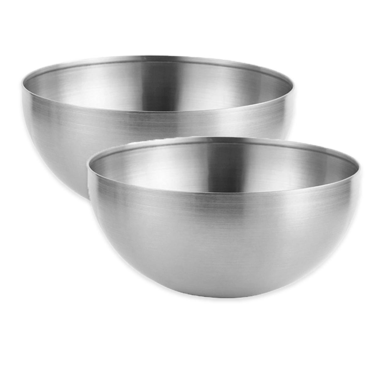 Salatschüssel Sets Schüssel Edelstahl Salat Bowl Snackschüssel Silber