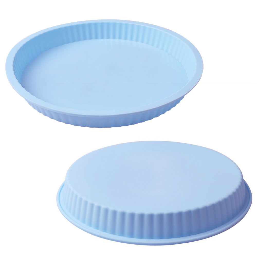 2x Silikon Backform Ø 26,5cm Quiche Tarte Pizza Kuchen Form Rund Geriffelt