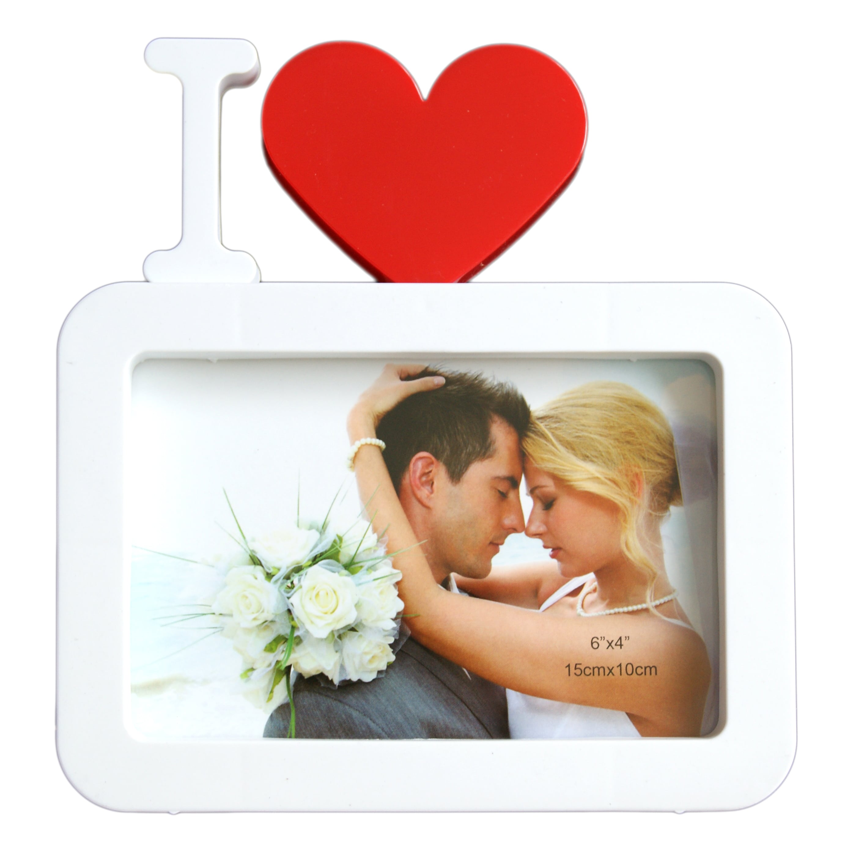 I Love Fotorahmen Bilderrahmen Weiß 10x15 cm Foto