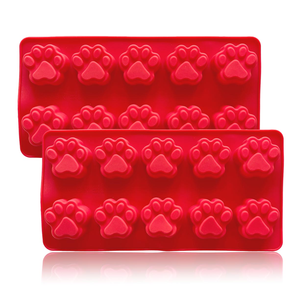 2x Silikon Hunde Eis Pfoten Backform Backmatte Leckerlis Hundekekse Silikonmatte