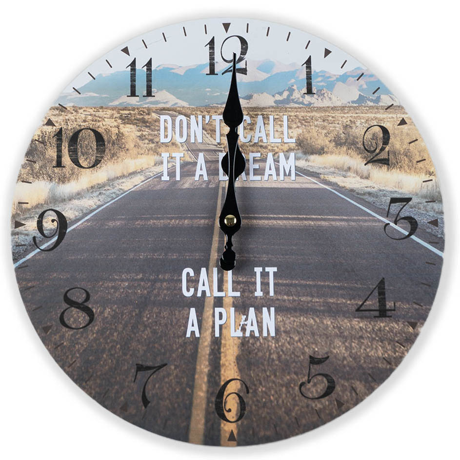 30cm Don't call it a dream call it a plan Wanduhr Analog Küchenuhr Wohnzimmer