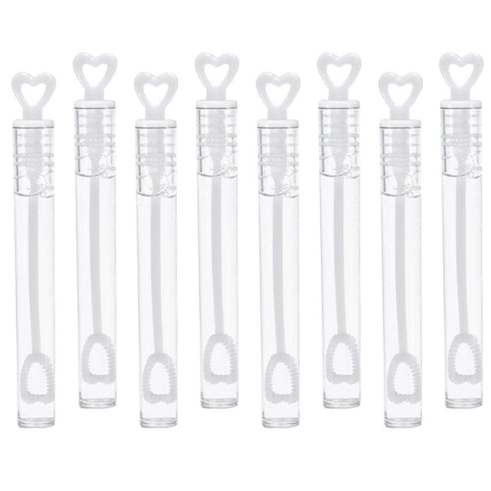 24x Seifenblasen Röhrchen für die Hochzeit Herz Wedding Bubbles Weiß