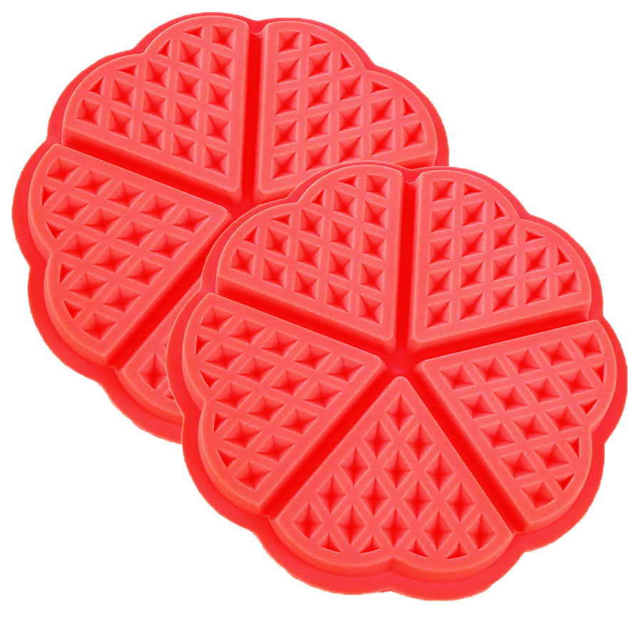 2x Silikon Herz Waffelform Backform Belgische Waffel