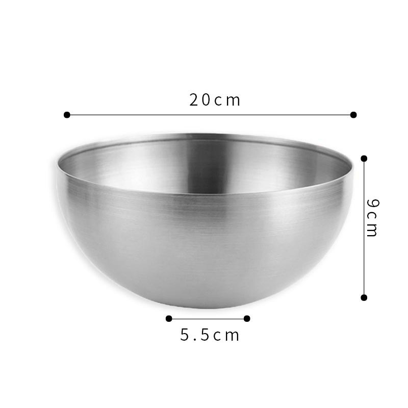 Salatschüssel Sets Schüssel Edelstahl Salat Bowl Snackschüssel Silber