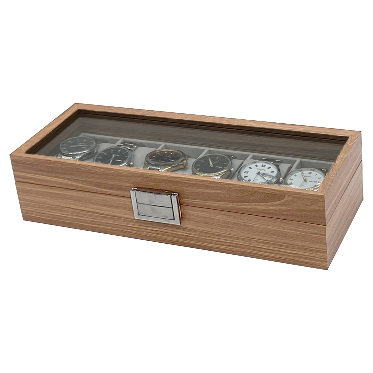 Holz Uhrenkoffer 6 Uhren Uhrenbox Uhrenpräsentation Schmuckkoffer Armbanduhren Dunkelbraun