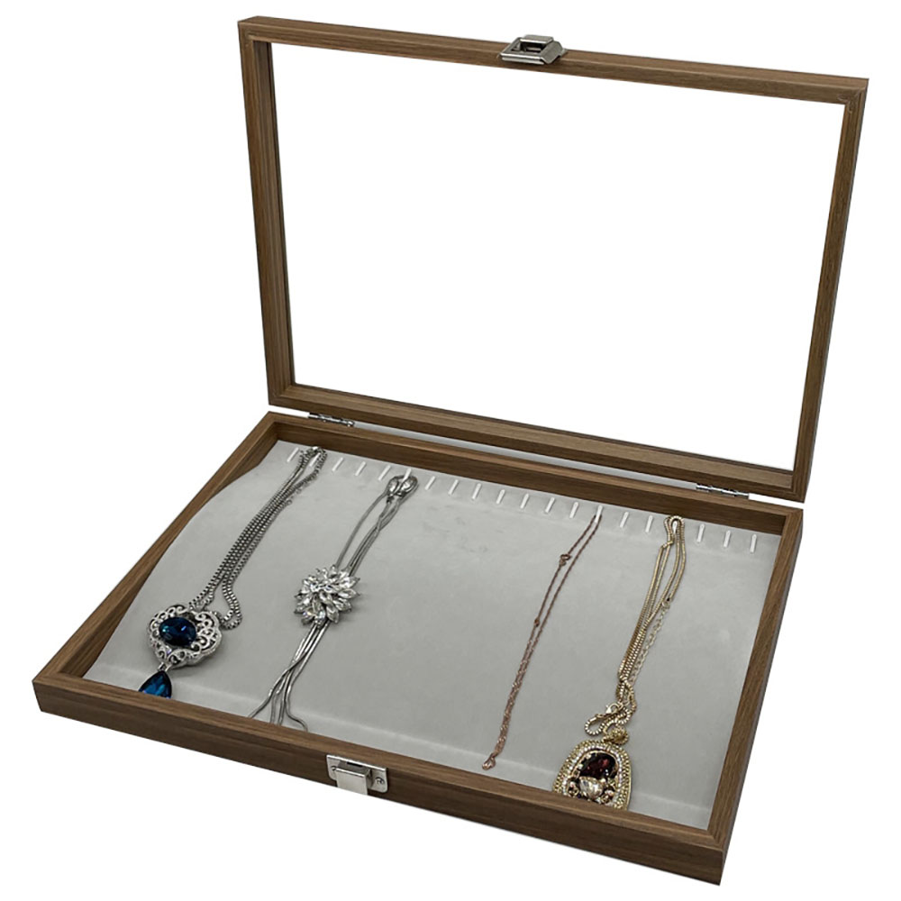 Holz Schmuckkasten für Ketten und Armbänder mit Deckel