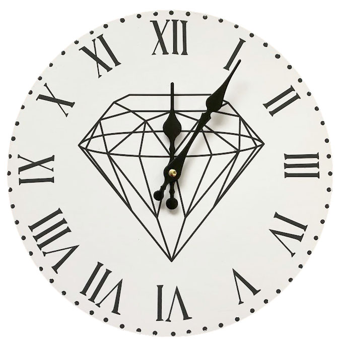 30cm Wanduhr Analog Küchenuhr Diamant Wohnzimmer Stylish Diamond Uhr Mädchen Girly