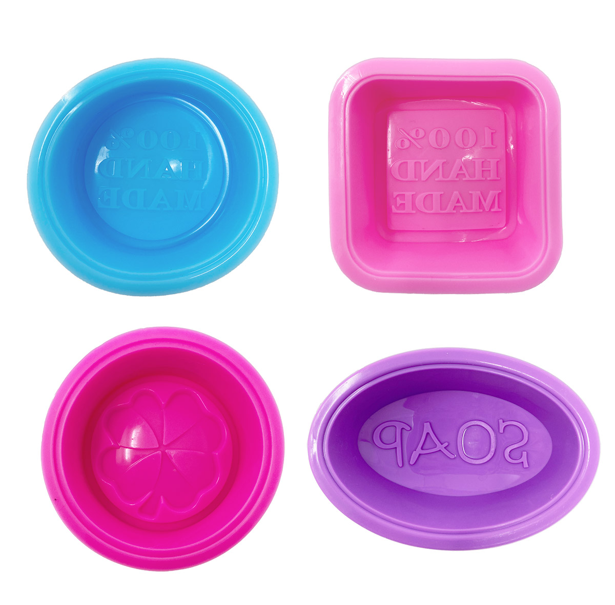20x Silikon Seifenformen DIY Gießform 100% Handmade Soap Seife Quadrat Rund Oval