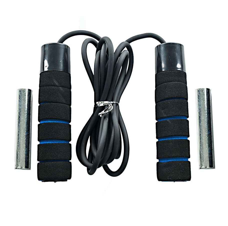 Springseil Hüpfseil mit Zusatzgewicht Extra Gewichte Fitness Kondition Training Seil Blau