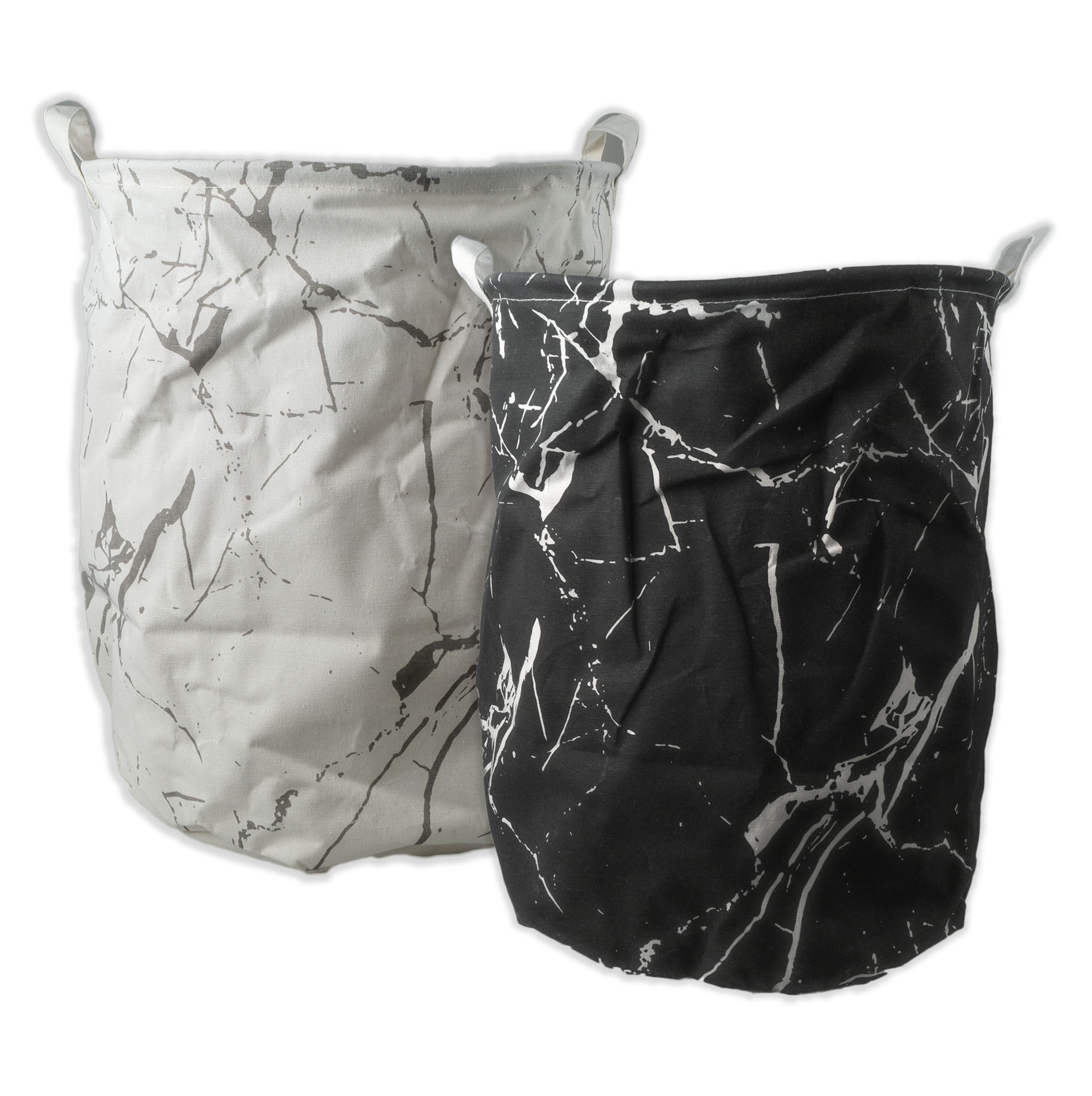 Marmor Wäschekorb Set 40x50cm Wäschesack Schmutzwäsche Aufbewahrung 