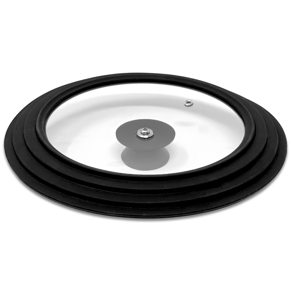 2er Set Silikon Pfannendeckel Topfdeckel Universalgröße 20-22-24cm / 26-28-30cm Schwarz