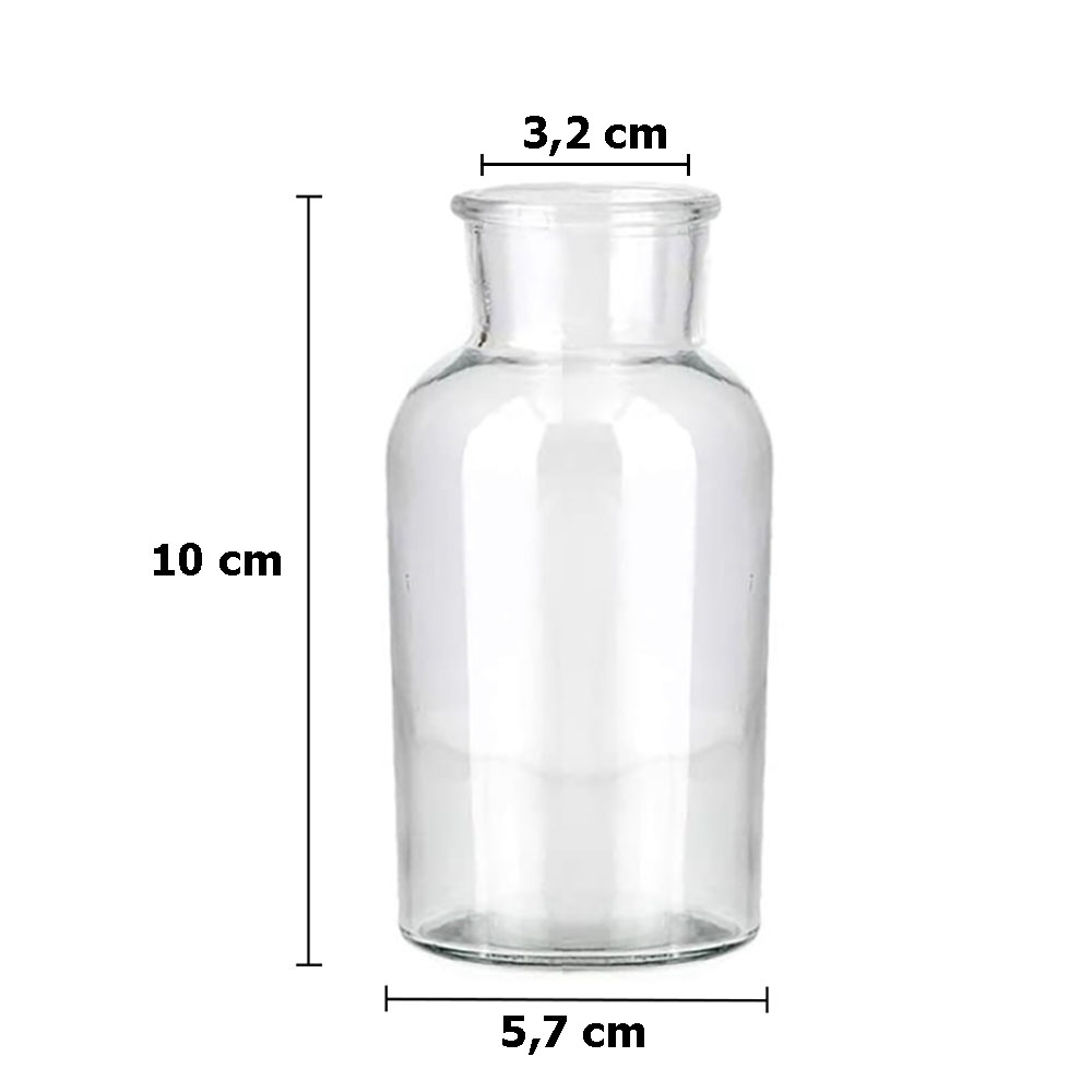 12x runde mini Glasvasen 10cm inkl. Juteschnur Hochzeitsdeko Tischdeko Blumenvase Väschen