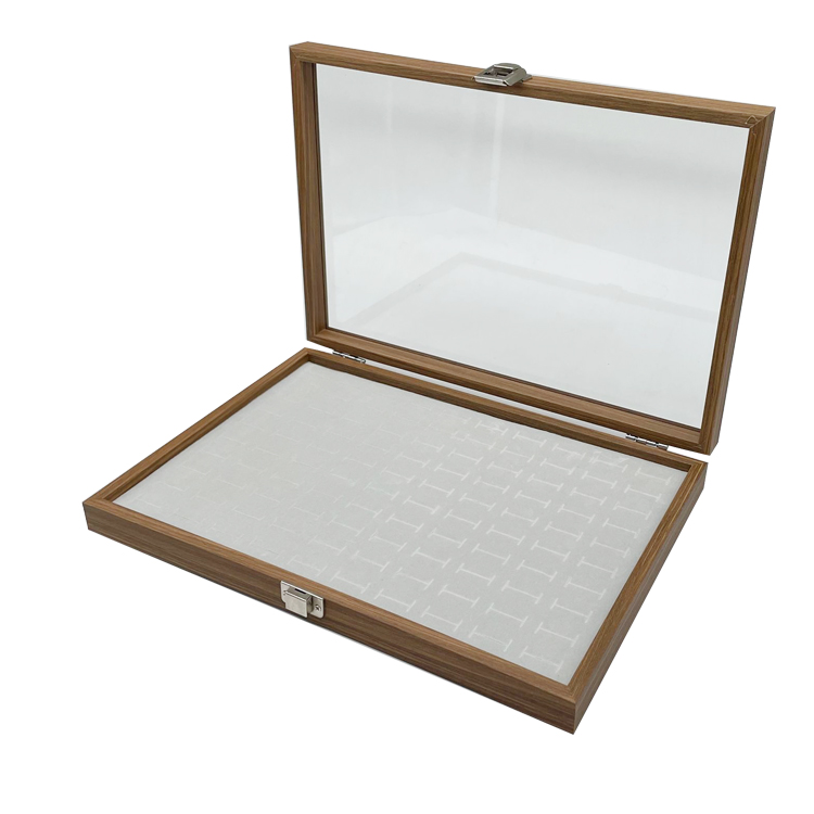 Holz Ohrringe Ringlade Ringbox Ringe Schaukasten Schmuckkasten Schmucklade